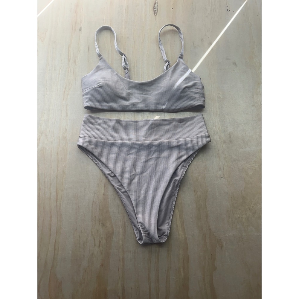 aerie Ribbed Bikini Set in Light Lavender